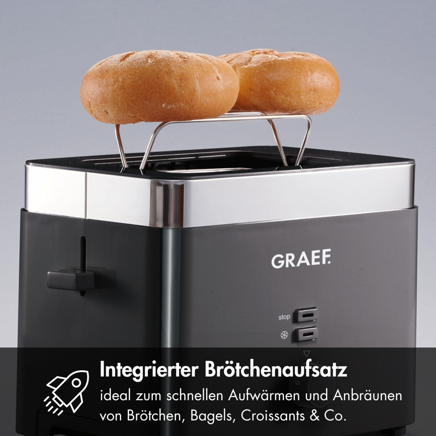 Toaster TO62 kompakt, für 2 Scheiben Toast