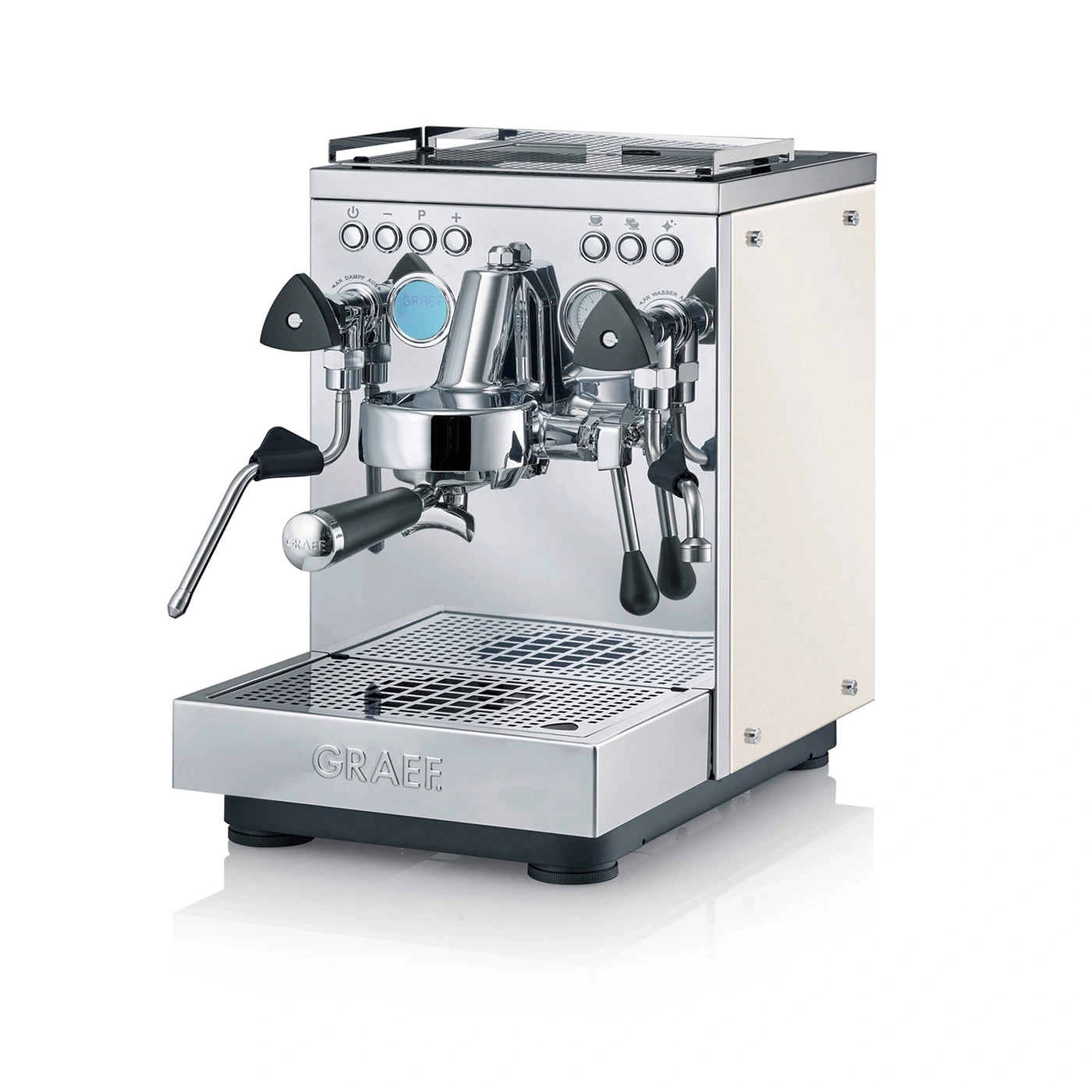 Siebträger-Espressomaschine Estessa Edelstahl / Metallicweiß