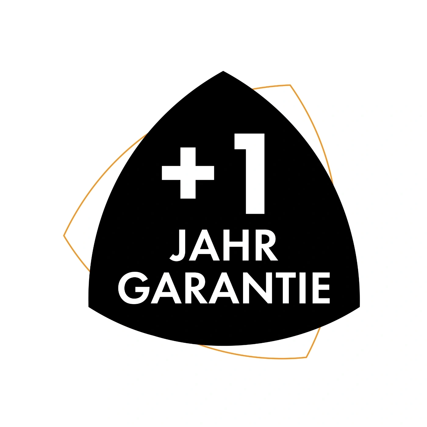 Logo mit Text +1 Jahr Garantie in Schwarz und Weiß