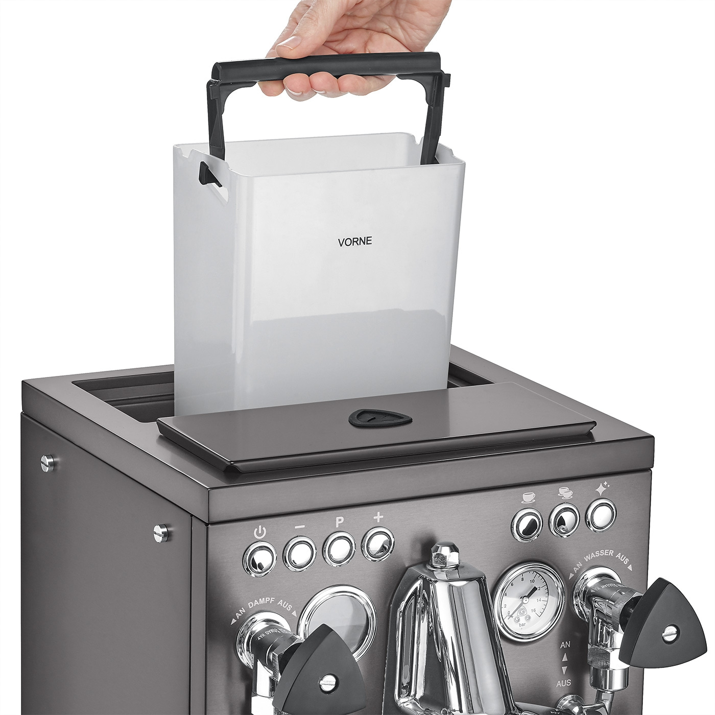 Portafilter espresso machine Estessa stainless steel brushed black