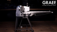 Trancheuse Graef, acier inoxydable, professionnelle, aliments, cuisine, gastronomie, moderne