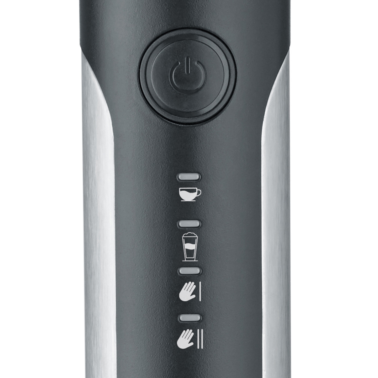 Ein-Aus-Schalter und Anzeige für Getränke und Hände.