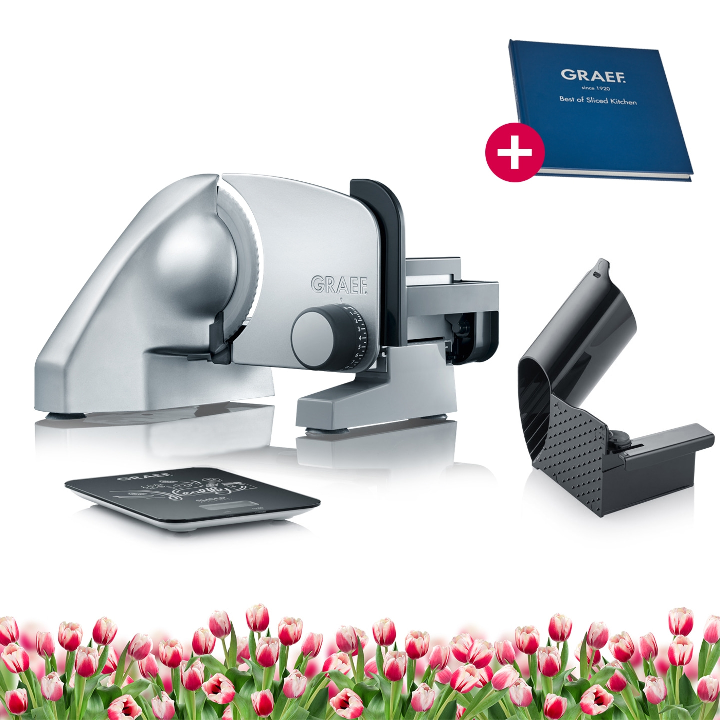 Trancheuse CLASSIC C10PLUS, argent y compris la balance de cuisine et l'Accessoire-Combi