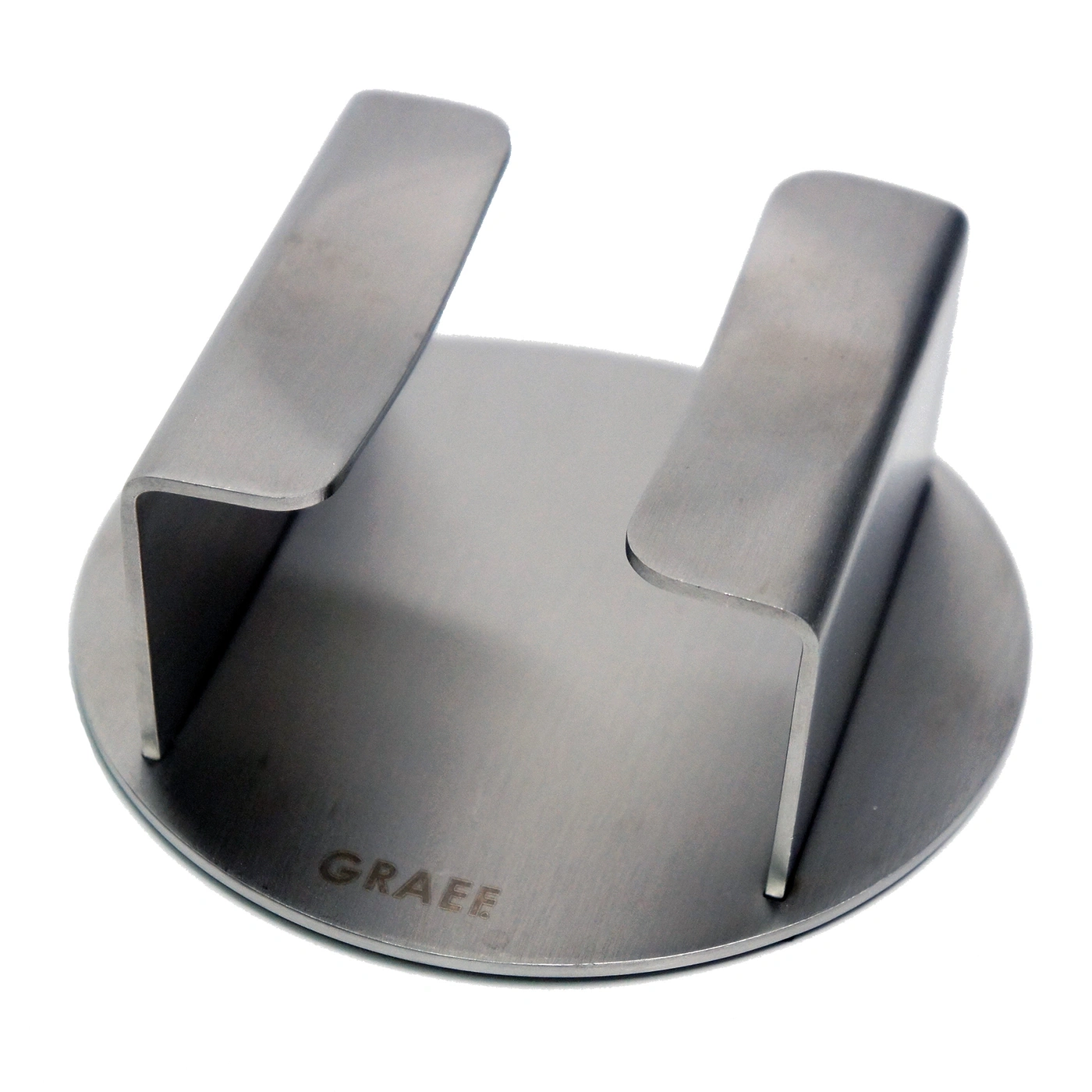 Metall-Kaffeepresse mit zwei Griffen, GRAEF-Logo, isoliert auf Weiß