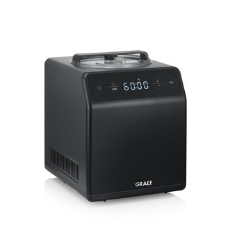 Schwarze Eismaschine mit Anzeige 60:00 von GRAEF.