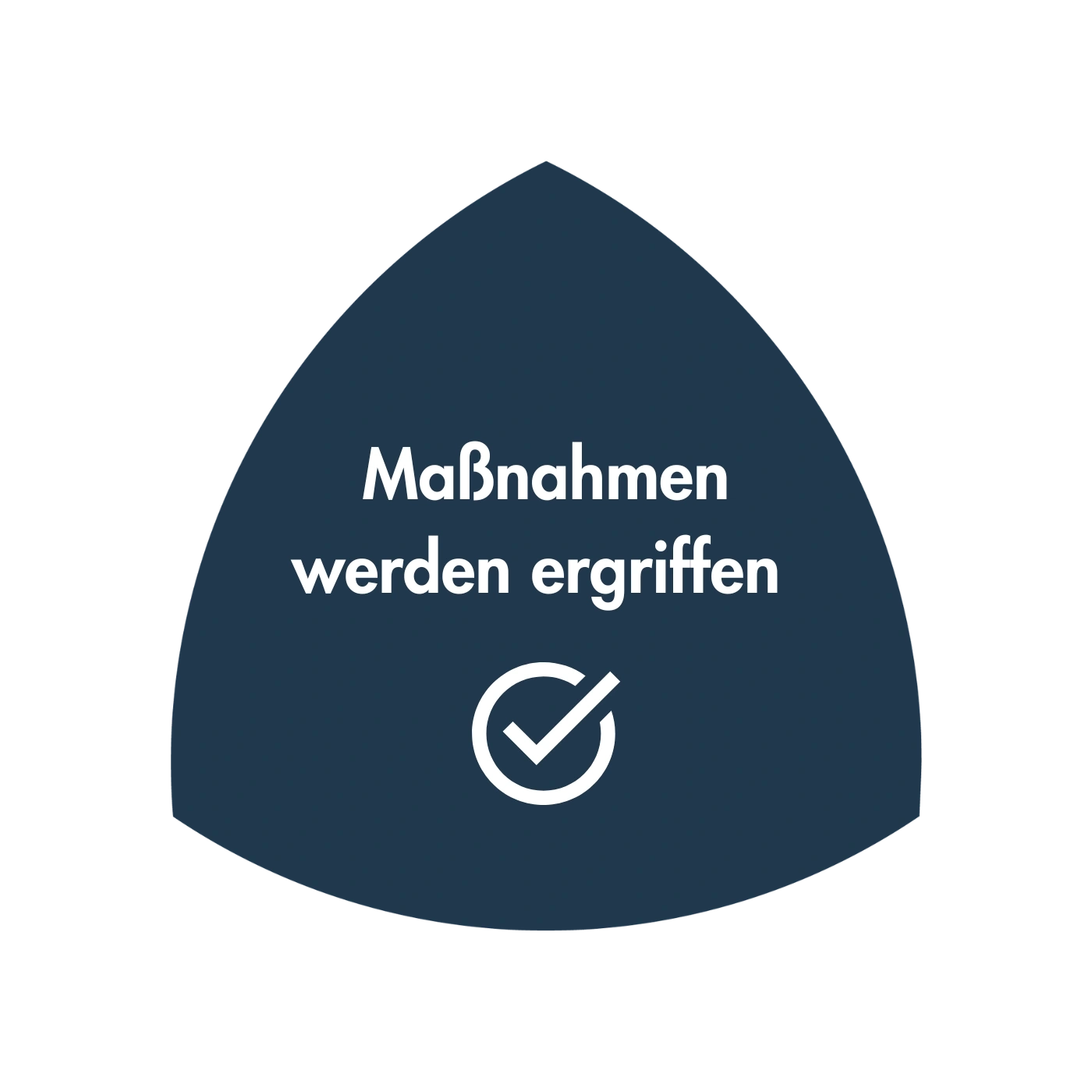 Maßnahmen werden ergriffen, Check-Symbol, dunkelblauer Hintergrund, schwarzer Hintergrund