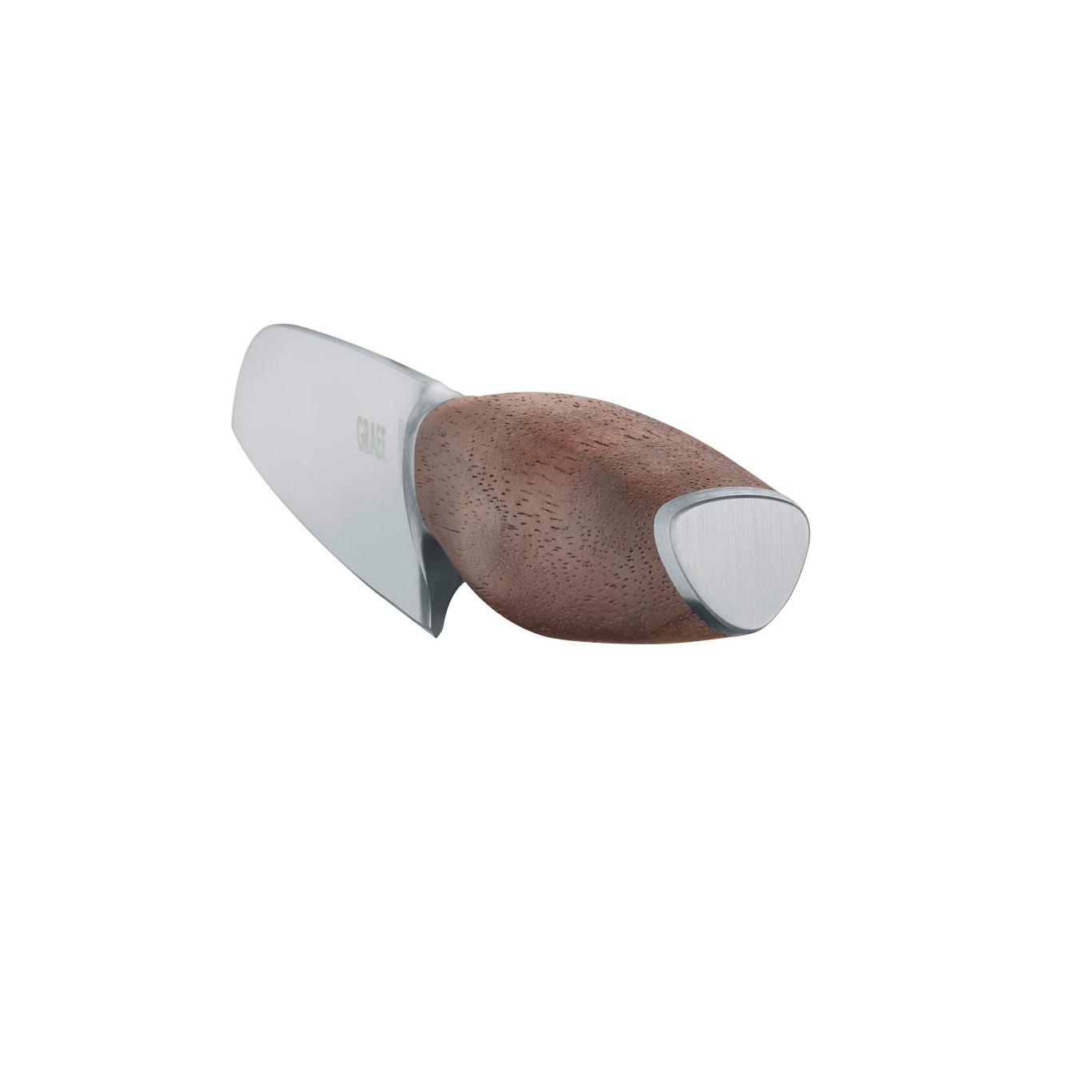 Küchenmesser mit Holzgriff und silberner Klinge auf weißem Hintergrund