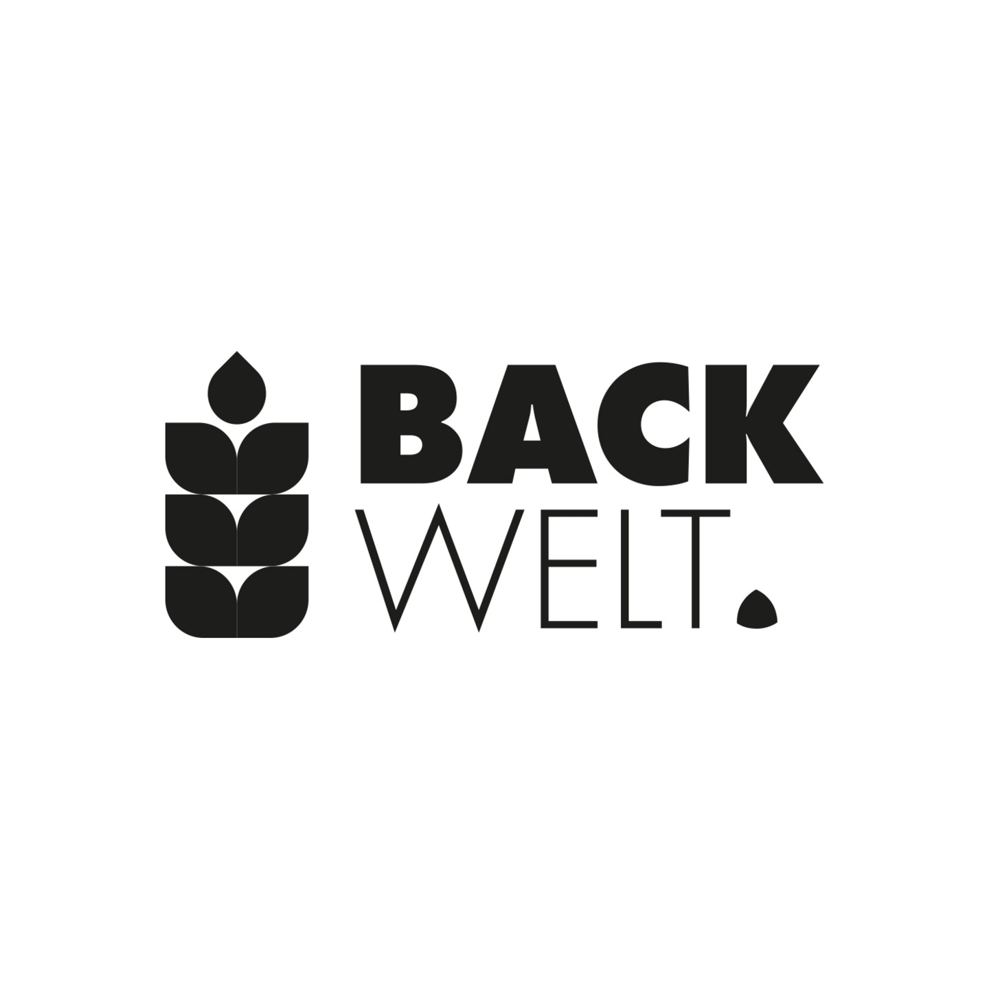 Logo mit Ähren und Text 'BACK WELT'.